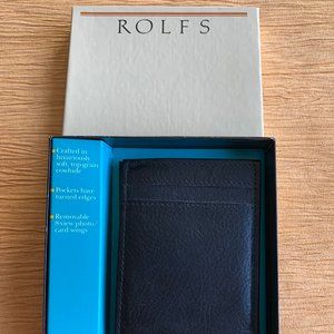 Mens Black Leather Wallet - Rolfs Lites Two Way